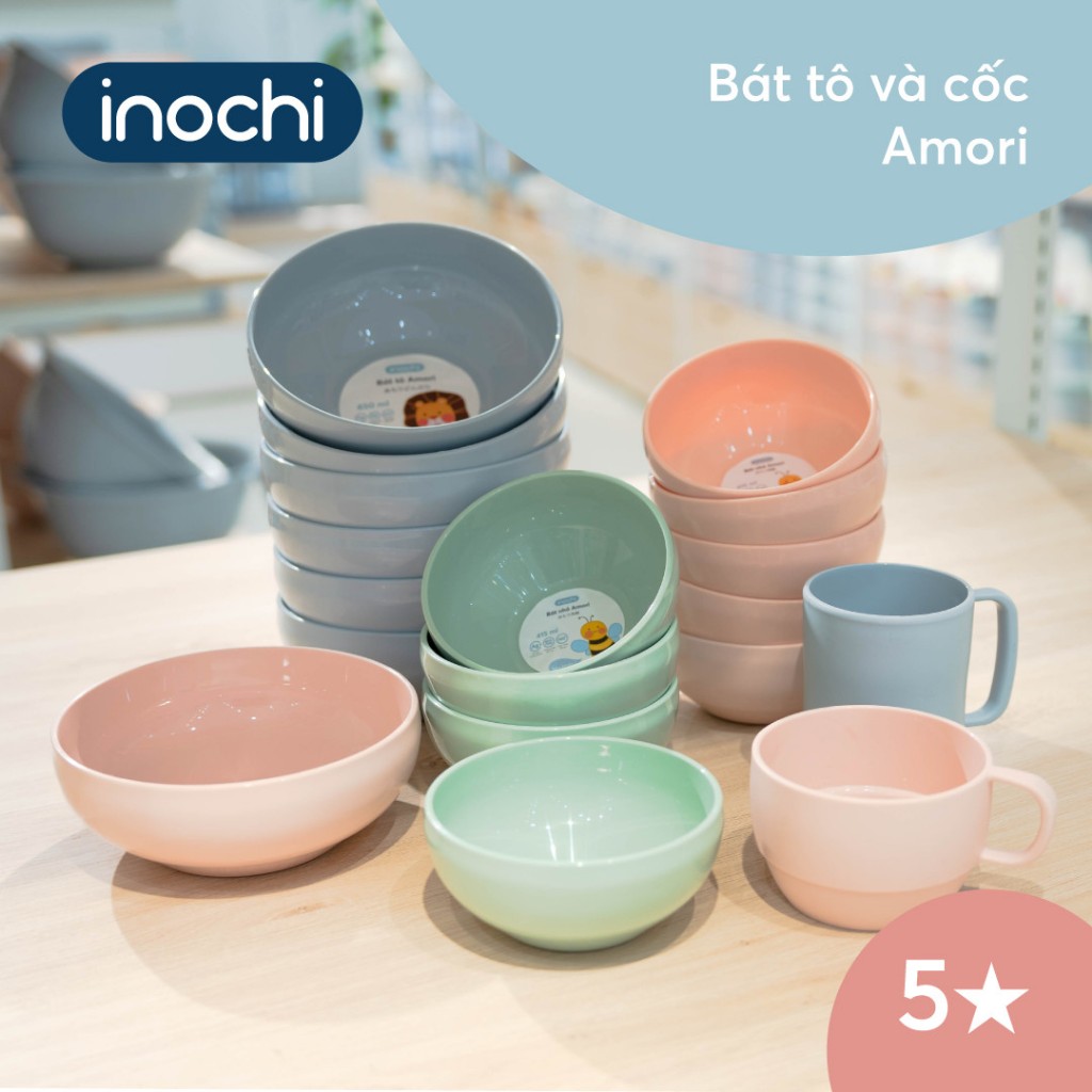 Bát nhựa, chén nhựa cao cấp nhiều màu Amori 415ml và 850ml - CHÍNH HÃNG INOCHI