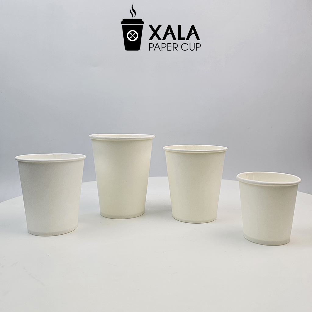 100 - 200 Cốc giấy dùng 1 lần màu trắng, Ly giấy uống nước phù hợp tiệc cưới liên hoan