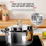 Bộ 5 nồi Inox cao cấp Tefal Duetto Plus (quánh 16cm, nồi hầm 18/20/24 cm, nồi luộc gà 22cm) — ảnh 3