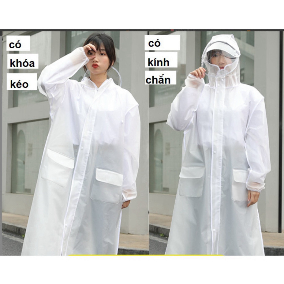 Áo Mưa Trong Suốt Dáng Thời Trang Chống Thấm Có Khoá Kéo Cho Nam Nữ Cao Cấp ( didooglt )