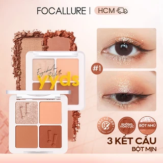 FOCALLURE Bảng phấn mắt 4 ô lấp lánh mềm mịn lâu trôi 4.8g