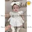 Set Váy Bodysuit, tặng kèm tuban cho bé gái cover Hàn Quốc Monbebe, bé gái 3-13kg cao cấp