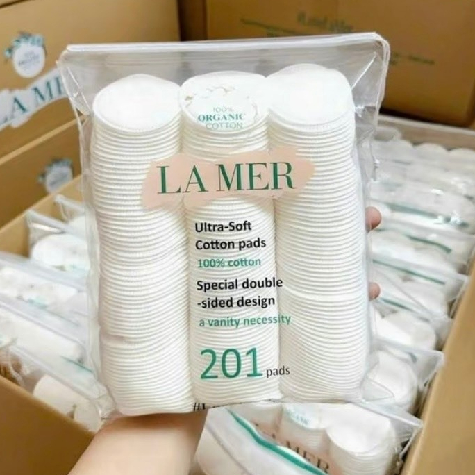 Bông Tẩy Trang LAMER 201 Miếng Mềm Mịn Cotton Organic Sợi Bông Tự Nhiên Hàng Loại 1