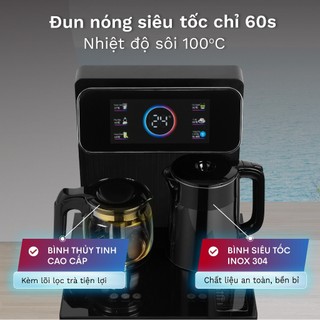 Cây nước nóng lạnh bàn trà FUJIHOME TBD22 Điều khiển từ xa, màn hình cảm ứng, cài đặt nhiệt độ nước