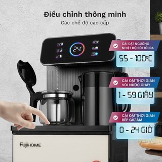 Cây nước nóng lạnh bàn trà FUJIHOME TBD22 Điều khiển từ xa, màn hình cảm ứng, cài đặt nhiệt độ nước