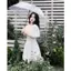 🌽 Đầm vân hoa ép v eo nút bọc trắng 🔥𝐇𝐨𝐚̉ 𝐓𝐨̂́𝐜🔥 𝐌𝐄𝐎𝐈𝐍𝐃𝐀𝐇𝐎𝐔𝐒𝐄 (VUI LÒNG IB MÈO ĐỂ ĐƯỢC TƯ VẤN KÍCH CỠ Ạ)