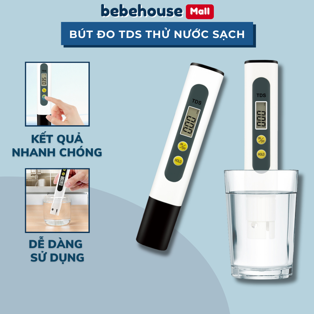 Bút Kiểm Tra Độ Tinh Khiết Nước TDS HT031 BEBEHOUSE – Đo Khoáng & Tạp Chất Hòa Tan
