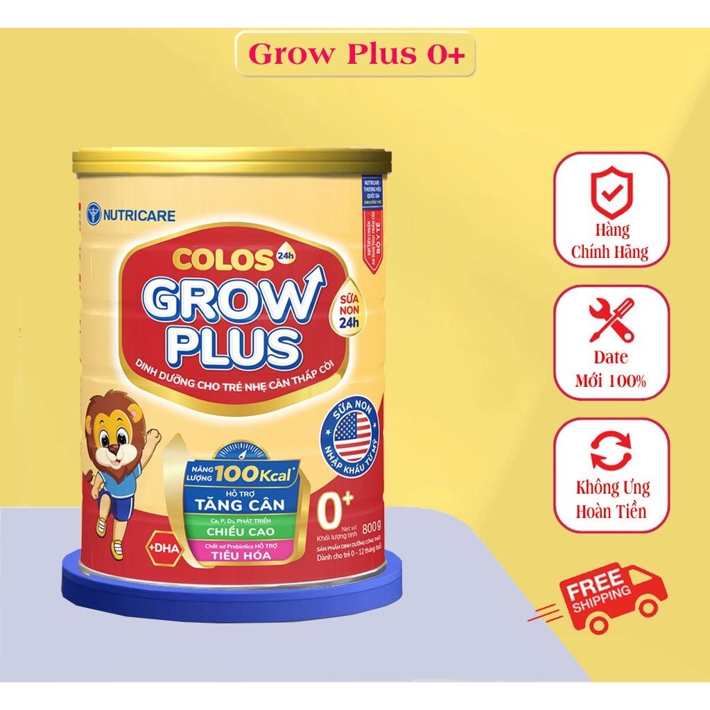 [Date xa] Sữa Bột Nutricare Colos 24h Growplus số 0-12 tháng lon 850g ...