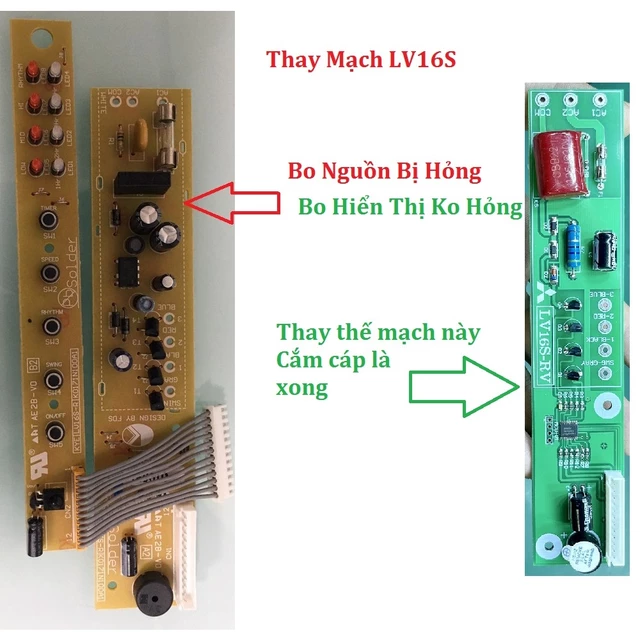 Mạch quạt lv16s-rv Bo nguồn quạt LV16S bo nguồn thay thế cho mạch quạt cây LV16S-RV ShopLinhKienHN