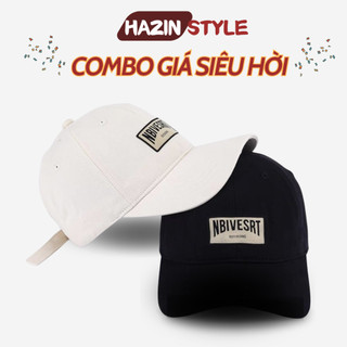 Combo 2 mũ lưỡi trai NBIVESRT form cứng, nón lưỡi trai HAZIN chất vải KAKI phù hợp đi chơi đi học phong cách Hàn Quốc
