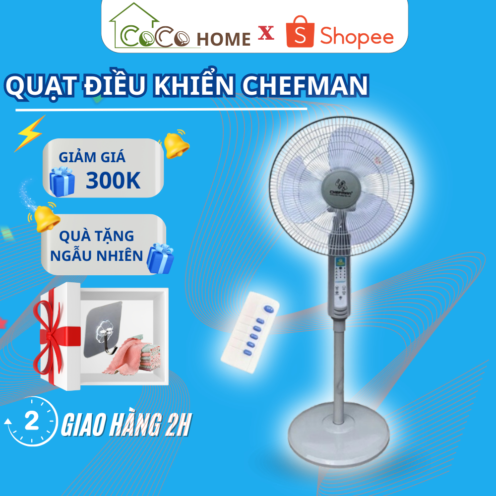 Quạt Cây Đứng Chefman Cao Cấp B4 Có điều Khiển CM - D408K (47W, Sải ...