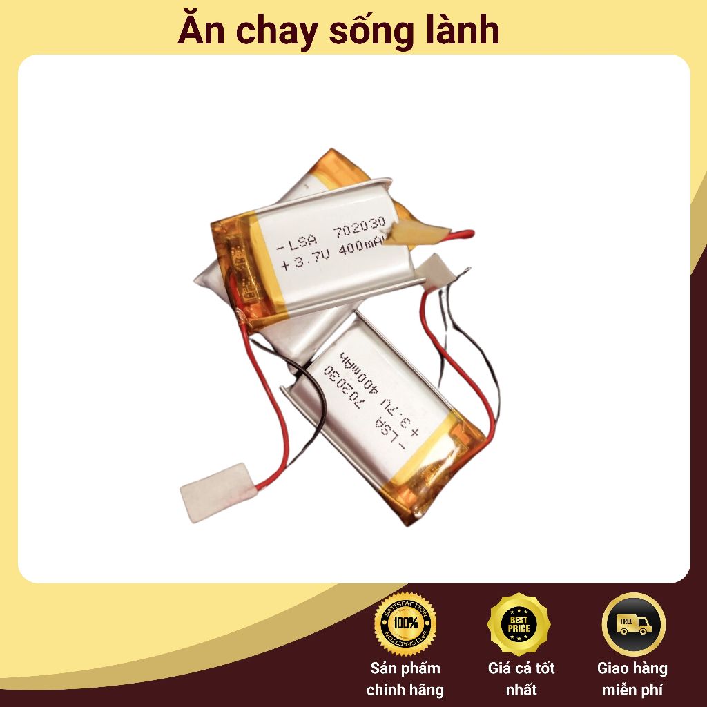 Pin Lithium 3.7V lắp máy lá bồ đề, máy trung 55 bài, dung lượng 400mAh ...