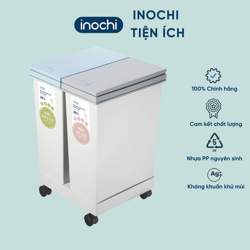 Thùng rác INOCHI phân loại 1 NGĂN - 2 NGĂN - 3 NGĂN nhựa nguyên sinh kháng khuẩn không mùi