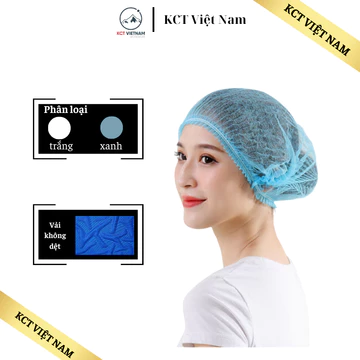 Mũ chùm đầu y tế nón con sâu chùm đầu mũ y tế KCT (100 cái/ túi) dùng cho y tế , Spa , công nghiệp