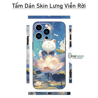 Tấm dán Skin Mặt Sau Mẫu Mèo Thần Tài MS033 FULL VIỀN 15promax , 14promax , 13promax , 12promax , 11promax  - FukiShop