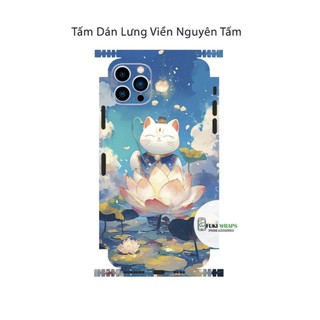 Tấm dán Skin Mặt Sau Mẫu Mèo Thần Tài MS033 FULL VIỀN 15promax , 14promax , 13promax , 12promax , 11promax  - FukiShop