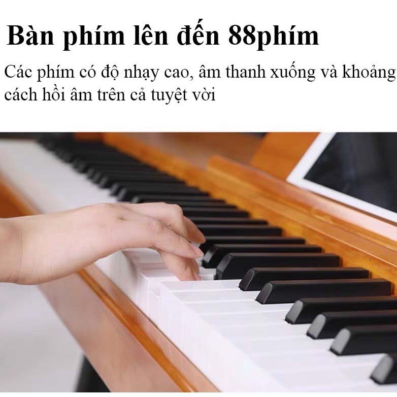 Đàn Piano Điện Bằng Gỗ Woim 88 Phím W-3101 Kèm Pedal,Bluetooth Midi Kết Nối App Bản Mỹ Phím Nặng Loa Dual Speaker Stereo