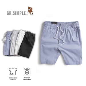 Quần Đùi Nam, Quần short kaki nam phối Cạp Chun GRSIMPLE short kaki mềm nhẹ, thoáng khí