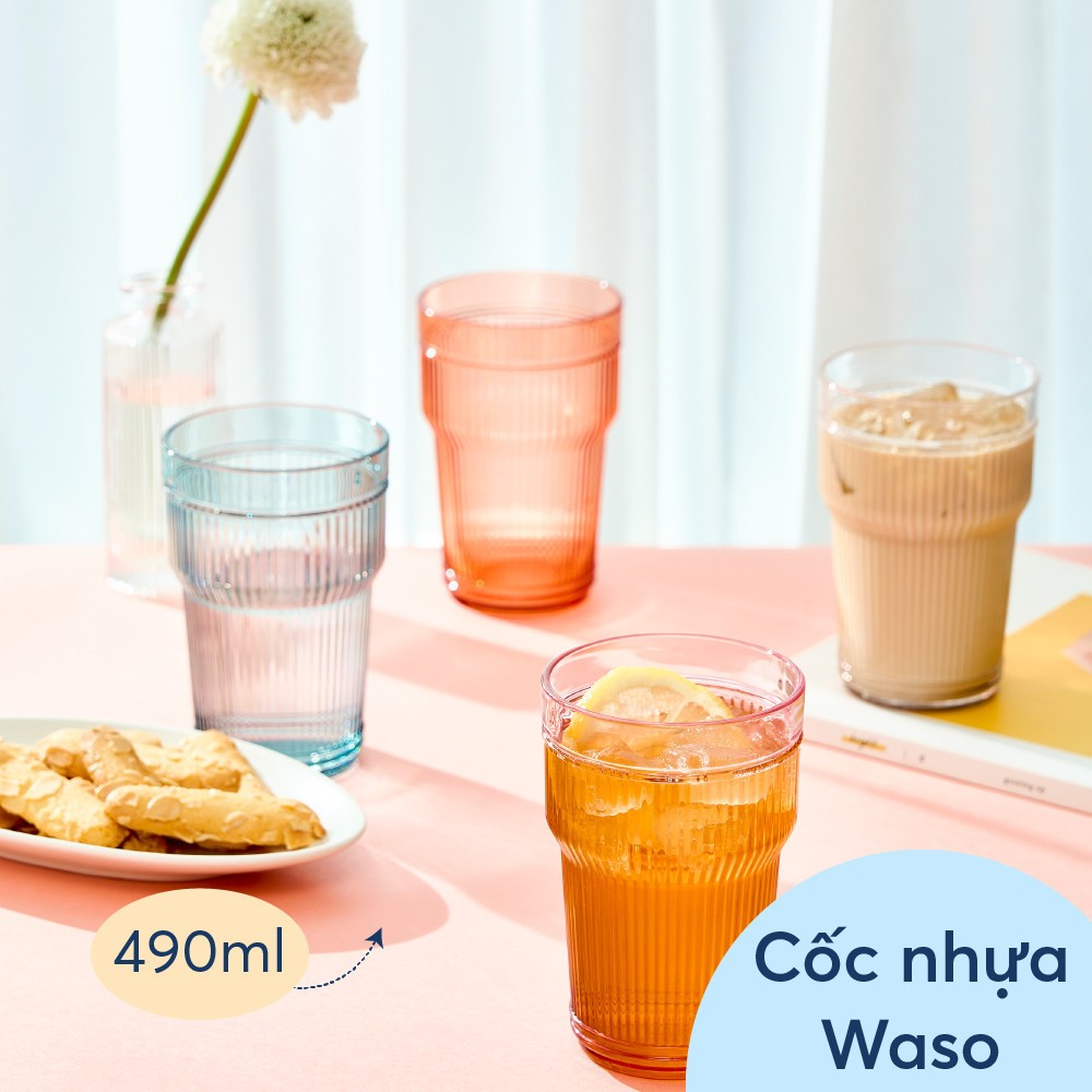 Cốc nhựa Inochi Waso 360ml - 490ml, nhựa cao cấp an toàn, sang trọng, cốc bền đẹp trong suốt