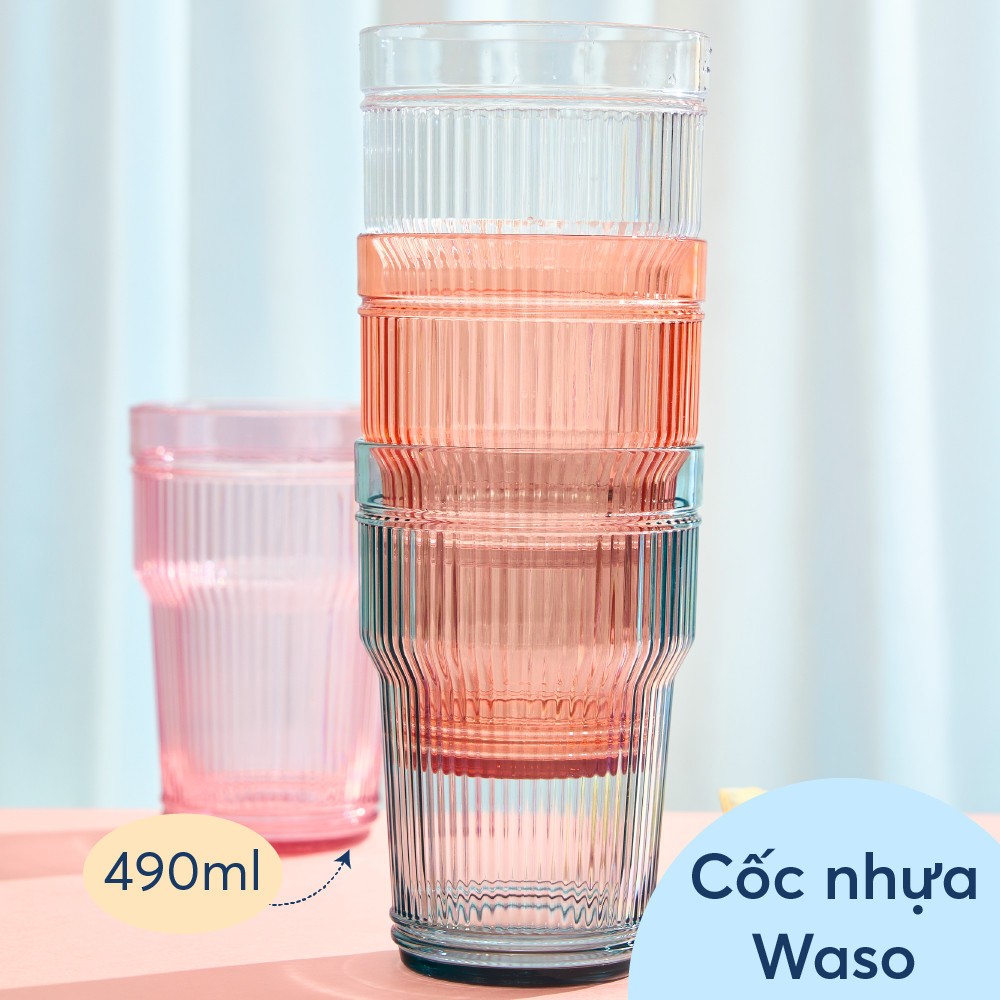 Cốc nhựa Inochi Waso 360ml - 490ml, nhựa cao cấp an toàn, sang trọng, cốc bền đẹp trong suốt