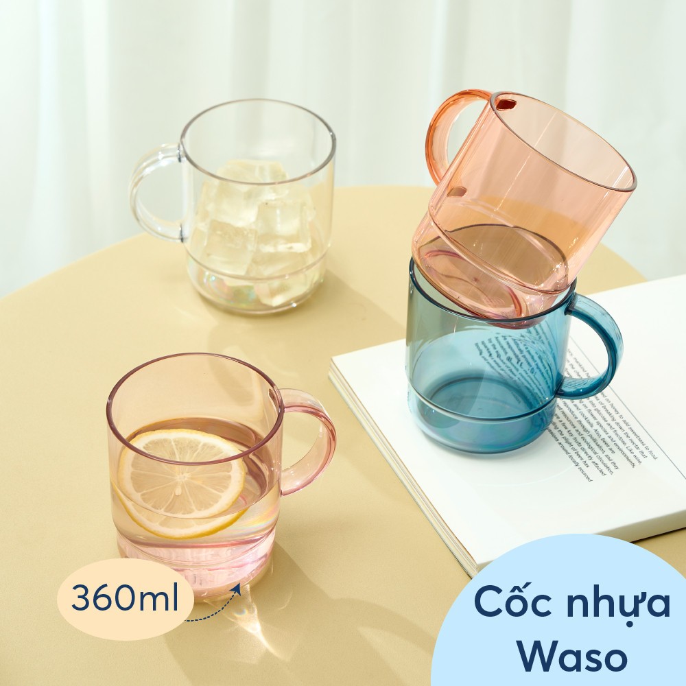 Cốc nhựa Inochi Waso 360ml - 490ml, nhựa cao cấp an toàn, sang trọng, cốc bền đẹp trong suốt