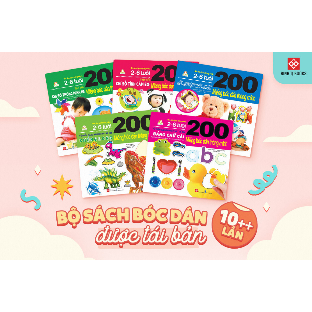 Sách - 200 Miếng Bóc Dán Thông Minh - 12 chủ đề lựa chọn - Dành cho trẻ từ 2-6 tuổi