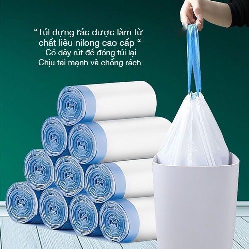 Túi Đựng Rác Chống Thủng Cỡ Lớn Và Dày Có Dây Rút Túi Rác Dành Cho Khách Sạn  Cho Hộ Gia Đình Tiện Lợi Cho Siêu Thị