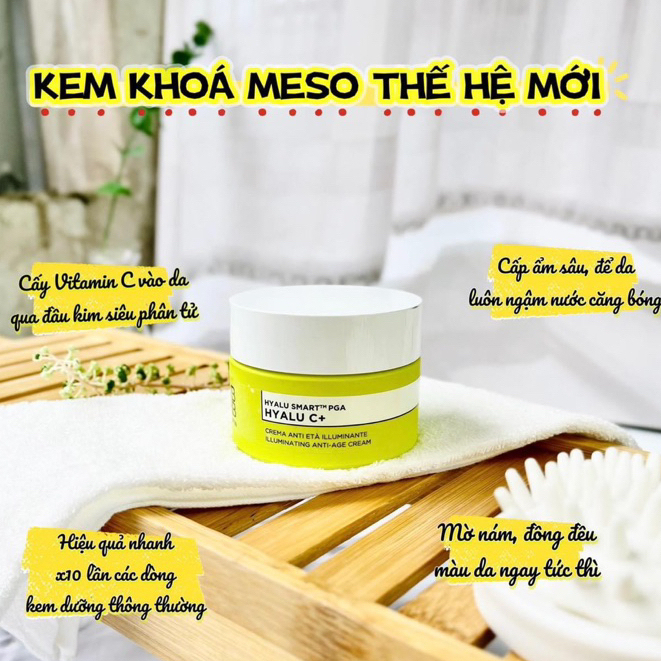 COMBO - CHÍNH HÃNG - Trọn bộ Mờ nám trắng da meso - Kem Dưỡng MESO C , Serum MESO C , Toner Hylalu MESO C+