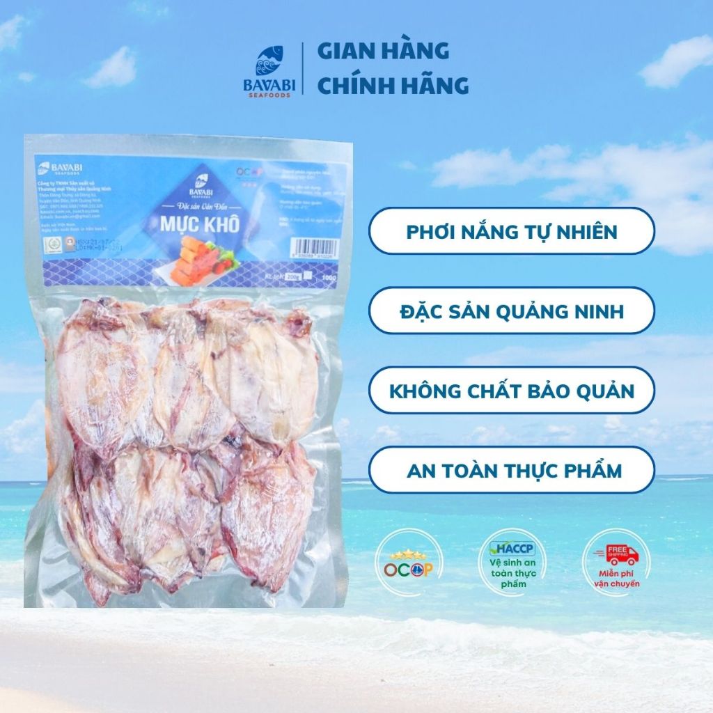 Mực khô Baby Bavabi, đặc sản biển Quảng Ninh, size Mini cực nhiều, thịt ...