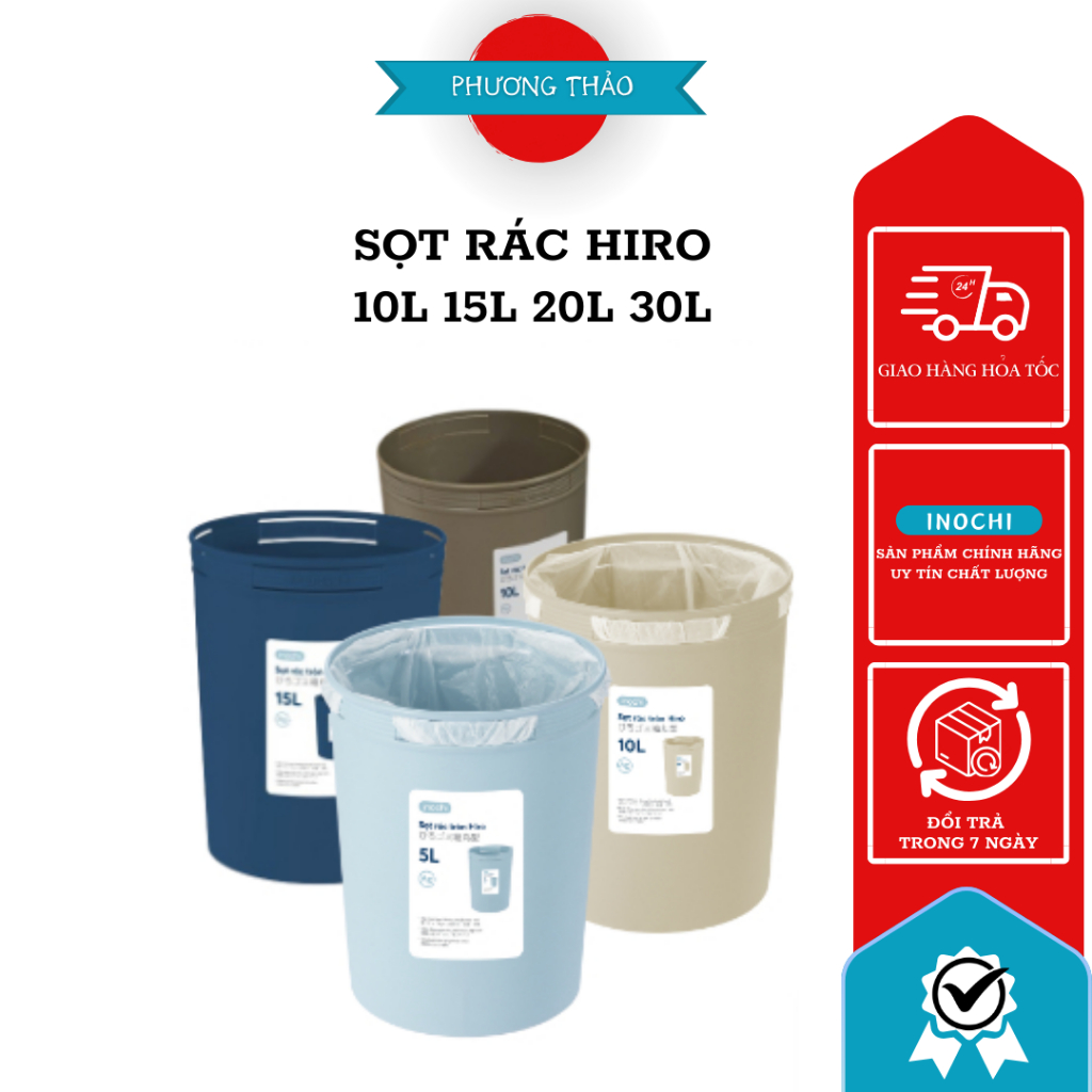 Sọt rác thùng đựng rác thùng rác nhựa INOCHI dung tích 5L 10L 15L chất ...