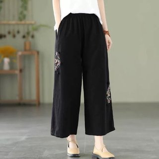 Quần đũi ống rộng cạp chun thêu họa tiêt độc lạ siêu xinh ( Mã SP5)