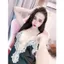 HT413 Set váy ngủ và áo choàng phối ren xẻ ngực tôn dáng, đồ ngủ lụa mặc nhà gợi cảm HT413(64+246)