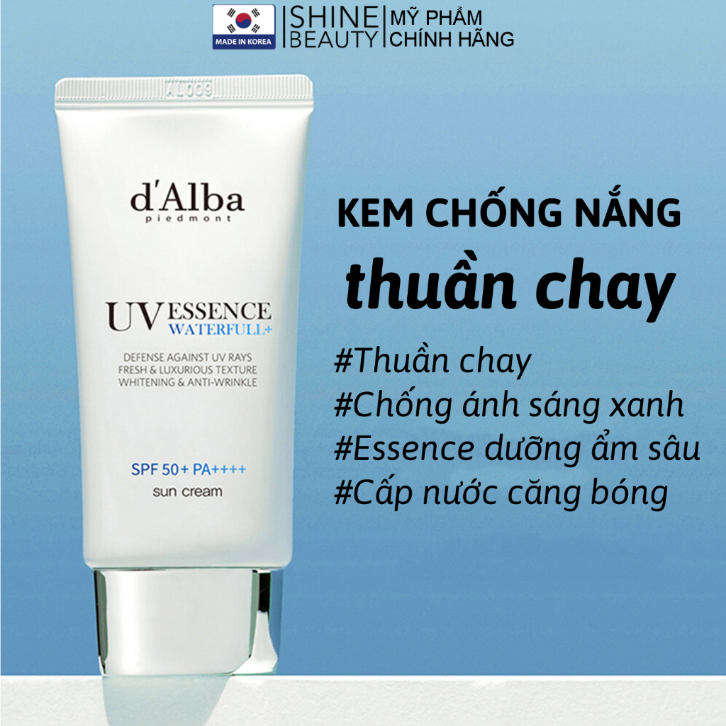 Kem chống nắng d'Alba Waterfull Essence Sunscreen dưỡng ẩm, làm dịu da ...