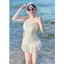 Bộ Đồ Bơi Một Mảnh Ôm Bụng, jum hai dây phối bèo kết nơ tôn dáng siêu xinh,HAN.T SHOP ( Tùy Chiều cao )