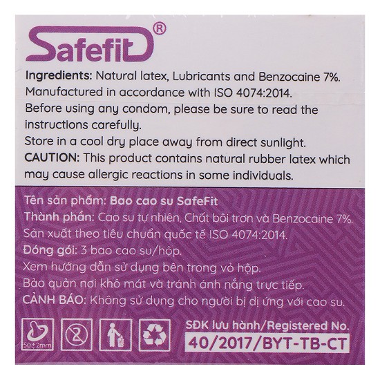 Ảnh Bao Cao Su SAFEFIT PROLONG Kéo Dài Thời Gian Ôm Trọn Hộp 3 Bao 3