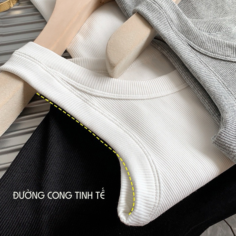 Áo ba lỗ có đệm mút, áo tanktop, chất liệu cotton co giãn thoáng mát, phong cách basic trẻ trung.