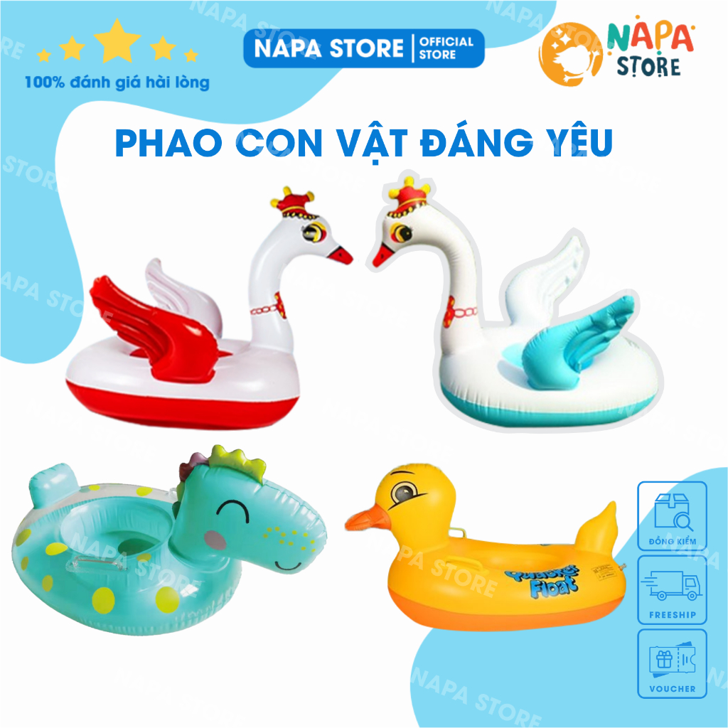 [ PHAO CAO CẤP] Phao Bơi Cao Cấp Hình Thú Đáng Yêu Cho Bé Nhiều Kích Thước - Tặng Kèm Bơm Tay Nhỏ YB