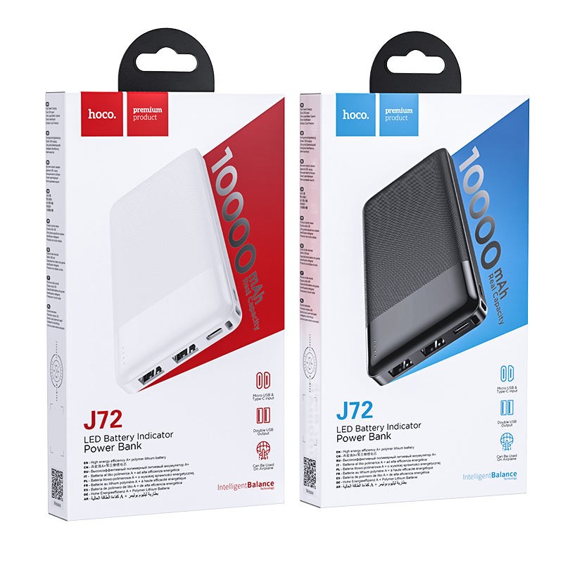 Cục tích điện Hoco J72 / J72A dung lượng 10000/20000mah 2 cổng Input ...