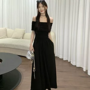 Đầm váy maxi trễ vai dáng dài chiết eo phong cách tỷ tỷ hàng QCCC hottrend [FREESHIP] SP158