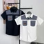 Áo Sơ Mi Nam phối vải, ngắn Tay, Vải cotton, co dãn nhẹ, độ dày vừa phải Menswear Top