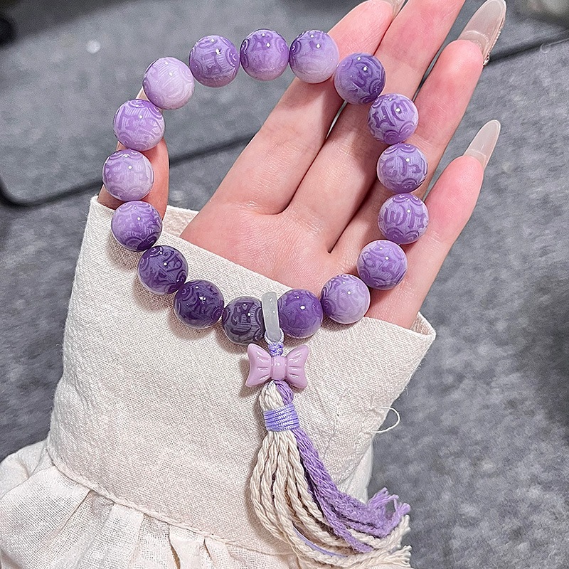BinShop | Bán Chạy Vòng Tay Chuỗi Hạt Bồ Đề Phật Giáo Thời Thượng Cho Nam Và Nữ wenwan [Màu Tím Ngọc]