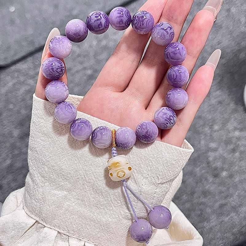 BinShop | Bán Chạy Vòng Tay Chuỗi Hạt Bồ Đề Phật Giáo Thời Thượng Cho Nam Và Nữ wenwan [Màu Tím Ngọc]
