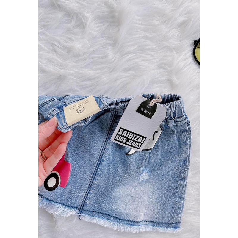 Chân Váy Jean Bé Gái Hàng Xuất Dư Xinh Xắn D8995 Size 6/9M-24/36M (5-15kg) Váy Denim Dễ Phối Đồ