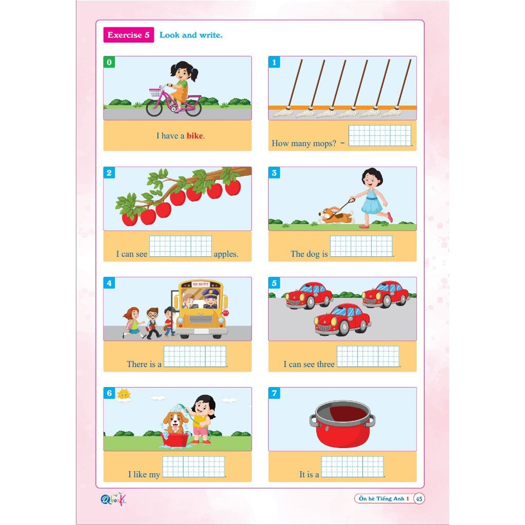 Sách - Ôn Hè Tiếng Anh Lớp 1 - Dành cho học sinh lớp 1 lên 2 (1 cuốn)