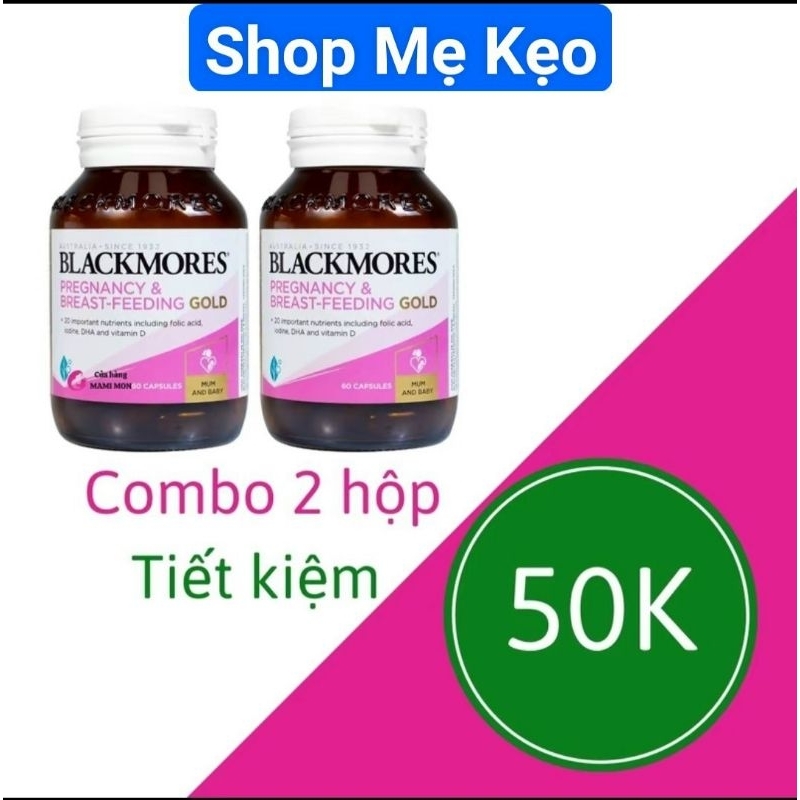 Combo 3 Lọ Vitamin Tổng Hợp Cho Bà Bầu Và Mẹ Cho Con Bú Blackmores Pregnancy & Breast-Feeding Gold 60 Viên/Lọ