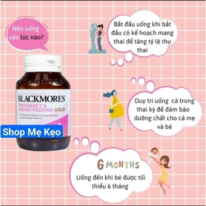 Viên Uống Tổng Hợp Cho Mẹ Bầu 60 viên Blackmores Pregnancy and Breast Feeding Gold, Của Úc