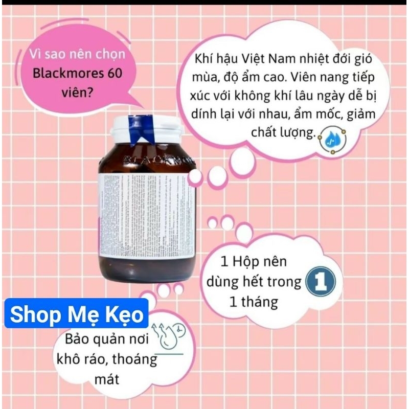 Combo 3 Lọ Vitamin Tổng Hợp Cho Bà Bầu Và Mẹ Cho Con Bú Blackmores Pregnancy & Breast-Feeding Gold 60 Viên/Lọ