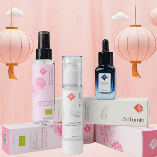 Combo dưỡng da giúp giảm thâm, nám và đều màu da Serum 20ml, kem dưỡng sáng da 50g và nước hoa hồng.