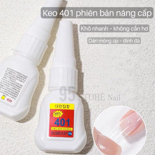Keo 401 chai trắng , bản mới nâng cấp 200% - dán móng úp , đính đá siêu chắc