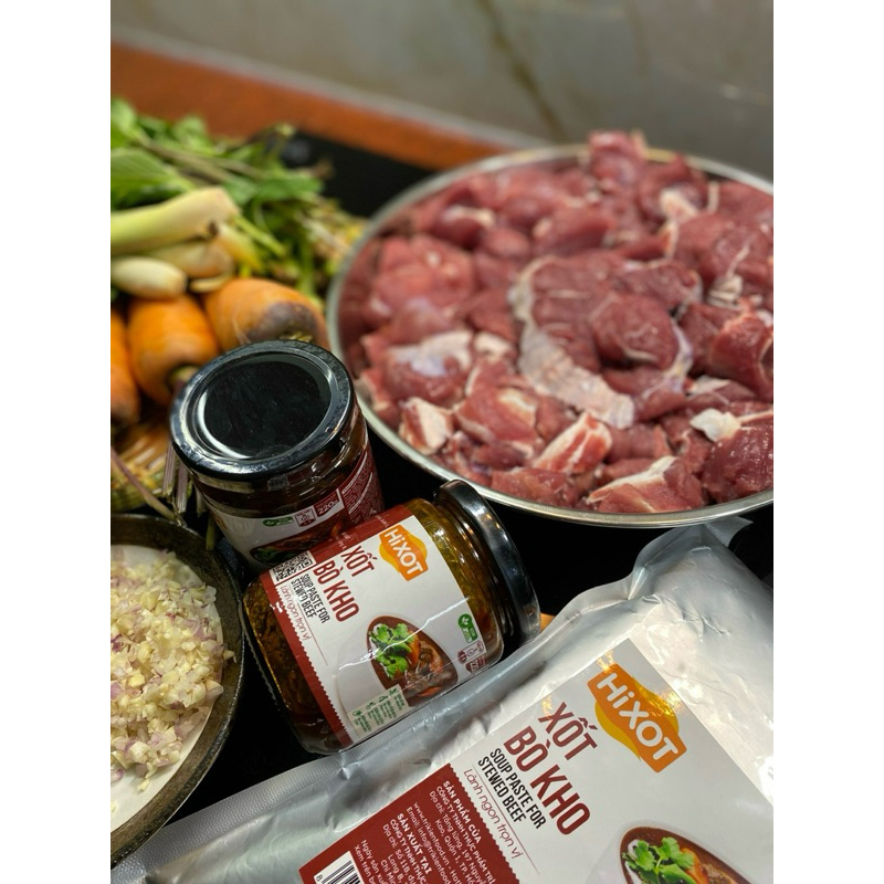 Sốt Gia Vị Bò Kho (Bò Xốt Vang) HiXOT hũ 220Gram, gia vị nấu bò kho, bò sốt vang, NẤU CHAY MẶN